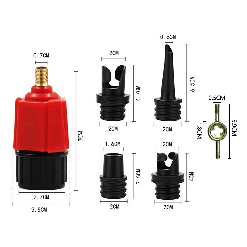 Inflatable Kayak Pump, Sup Air Inflation Valve Adapter And Gas Nozzle