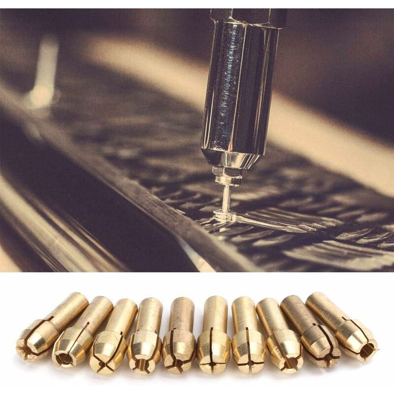 10 pcs Collet Chuck 0.5-3.2Mm Mini Brass Collet Chucks Electric Chucks ROtary Tool Accessories(Tail Diameter 4.3Mm)