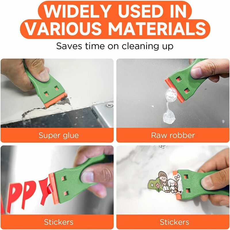 3 Pieces Plastic Scraper With 50 Pieces Plastic Blades Scrapers Ceramic Hob Glass Plate Scraper For Removing Glue