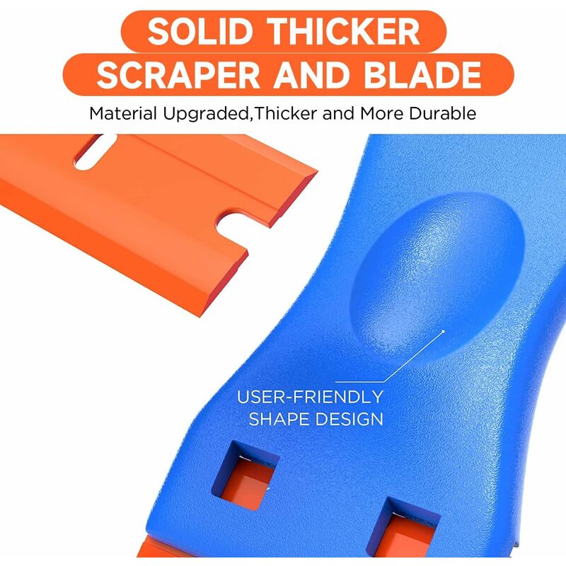 3 Pieces Plastic Scraper With 50 Pieces Plastic Blades Scrapers Ceramic Hob Glass Plate Scraper For Removing Glue