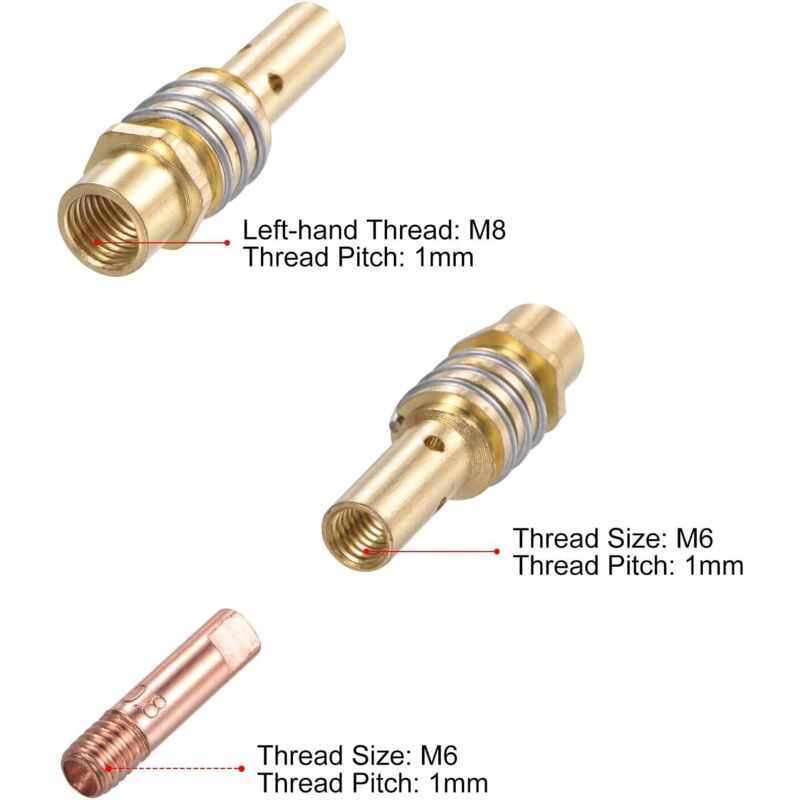 Melt Inert Gas (Mig) Welding Torch Accessory Kit 0.8Mm Conductive Contact Tip Nozzle Connection Bar 15Ak Consumables,