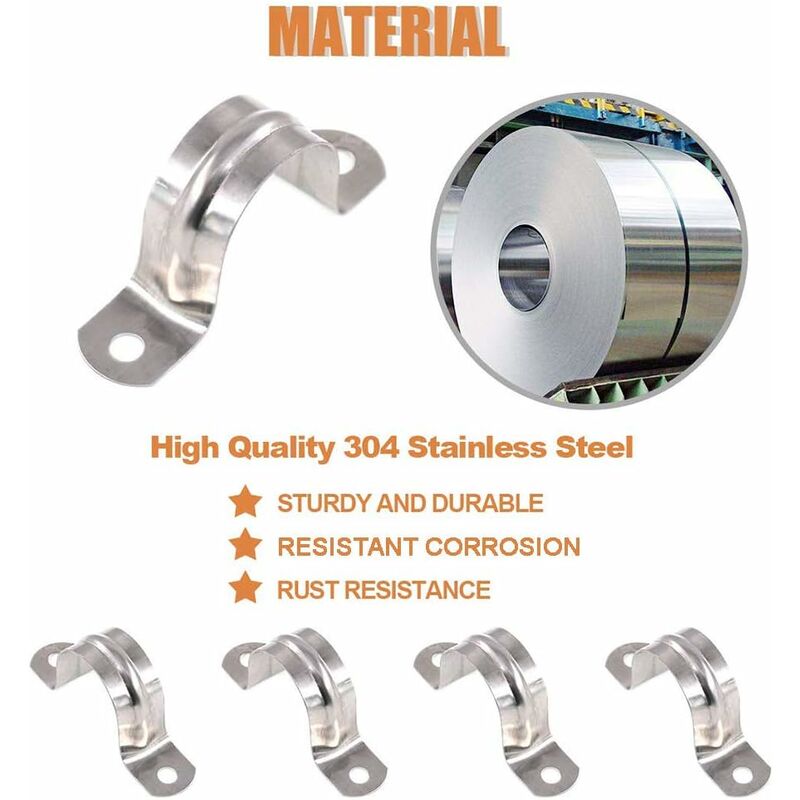 25Mm Stainless Steel 304 Hose Clamp U Type Pipe Clamp Tube Clamp