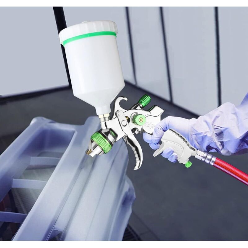 Hvlp Professional Paint Spray Gun 600Cc With 3 Nozzles 1.4Mm 1.7Mm 2.0Mm,