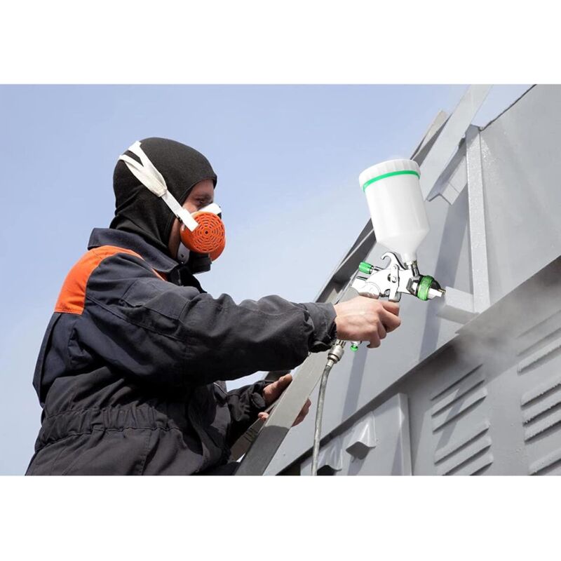 Hvlp Professional Paint Spray Gun 600Cc With 3 Nozzles 1.4Mm 1.7Mm 2.0Mm,