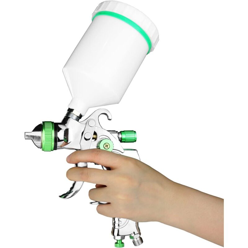 Hvlp Professional Paint Spray Gun 600Cc With 3 Nozzles 1.4Mm 1.7Mm 2.0Mm,