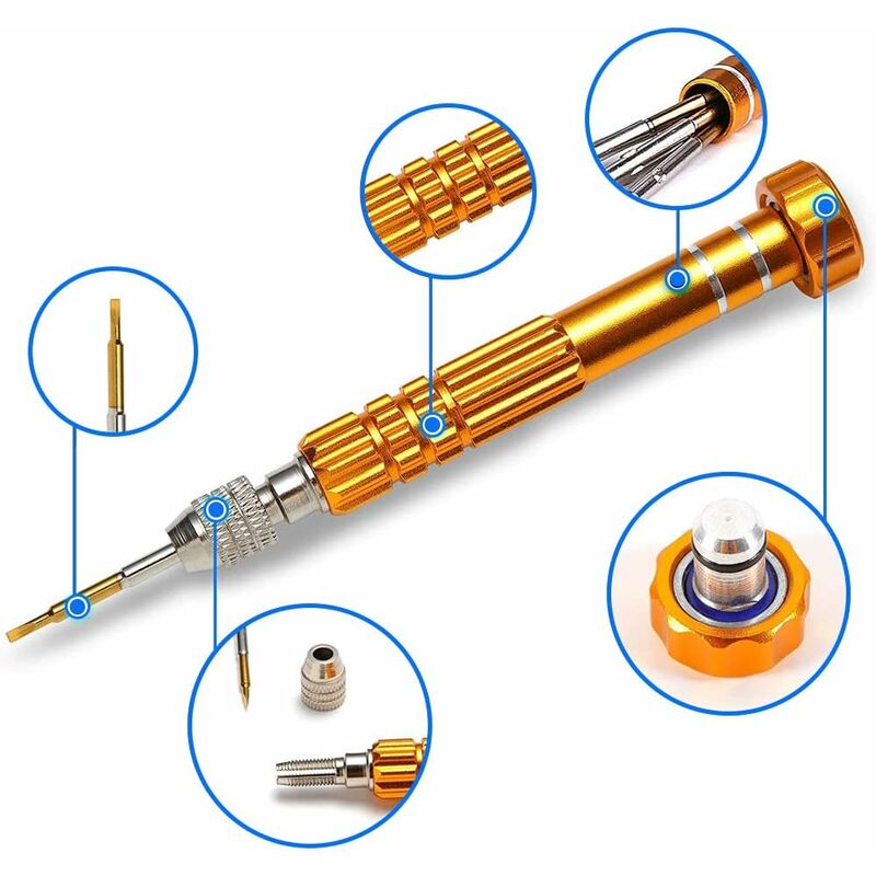 5-In-1 Multifunctional Precision Magnetic Small Pocket Screwdriver For Eyeglasses, Smartphones, Tablets, Watches,