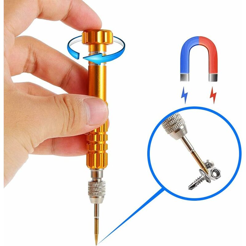 5-In-1 Multifunctional Precision Magnetic Small Pocket Screwdriver For Eyeglasses, Smartphones, Tablets, Watches,