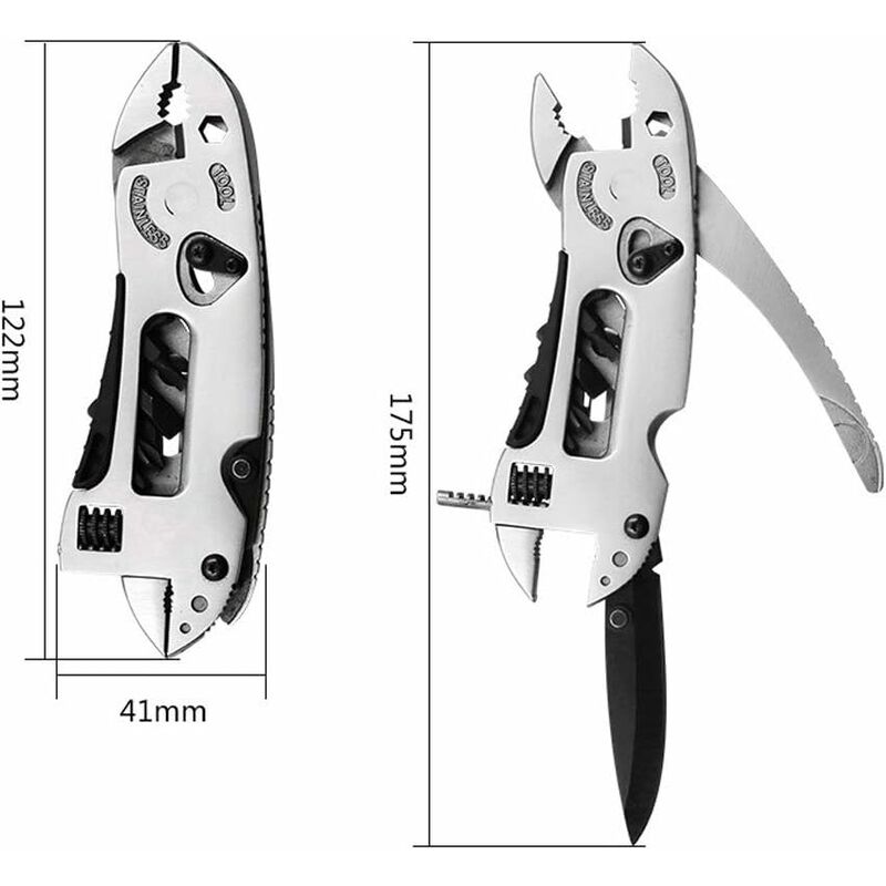 Multifunctional Adjustable Screwdriver Wrench Pliers Pocket Multitool Outdoor Camping