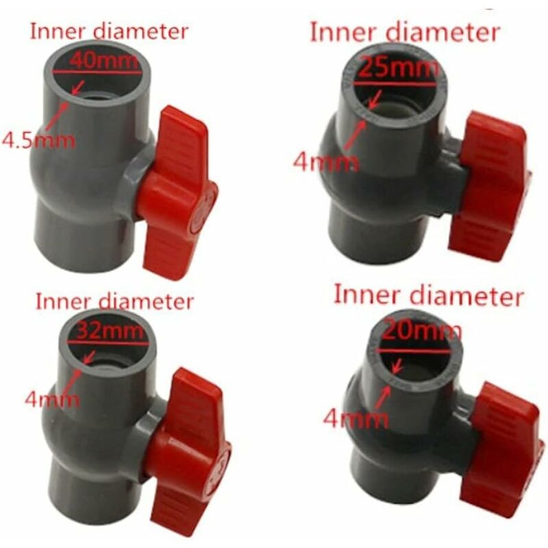 Pvc Ball Valve, U-Pvc Plastic Valve, Flow Control And Cut-Off Straight Joint (Φ20Mm)
