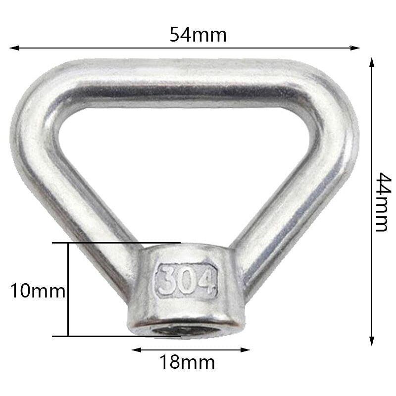 Lifting Eye Nut 8 pcs M8 Ring Nut Screw Nut Silver 304 Stainless Steel Triangle Ring Nut Lifting Ring Eye Nut Fastener
