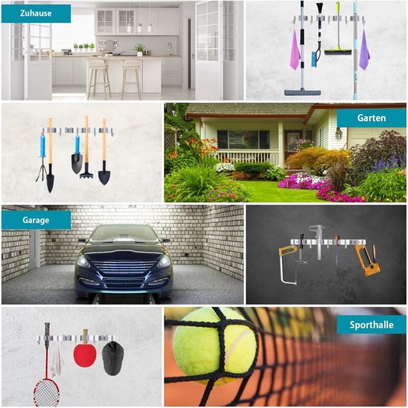 Stainless Steel Wall Mounted Broom Holder, Wall Mounted