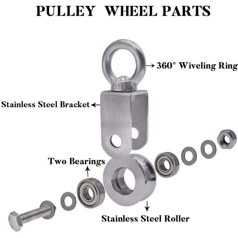 304 Stainless Steel ROpe Pulley Block, Max Load 200Kg