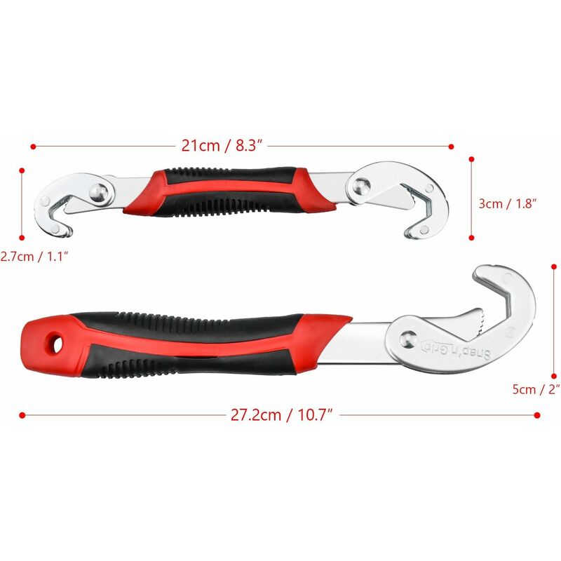 2 pcs Adjustable Wrench Set, Adjustable Wrench, Snap Grip Universal Wrench, Multifunctional Nut Wrench, Adjustable