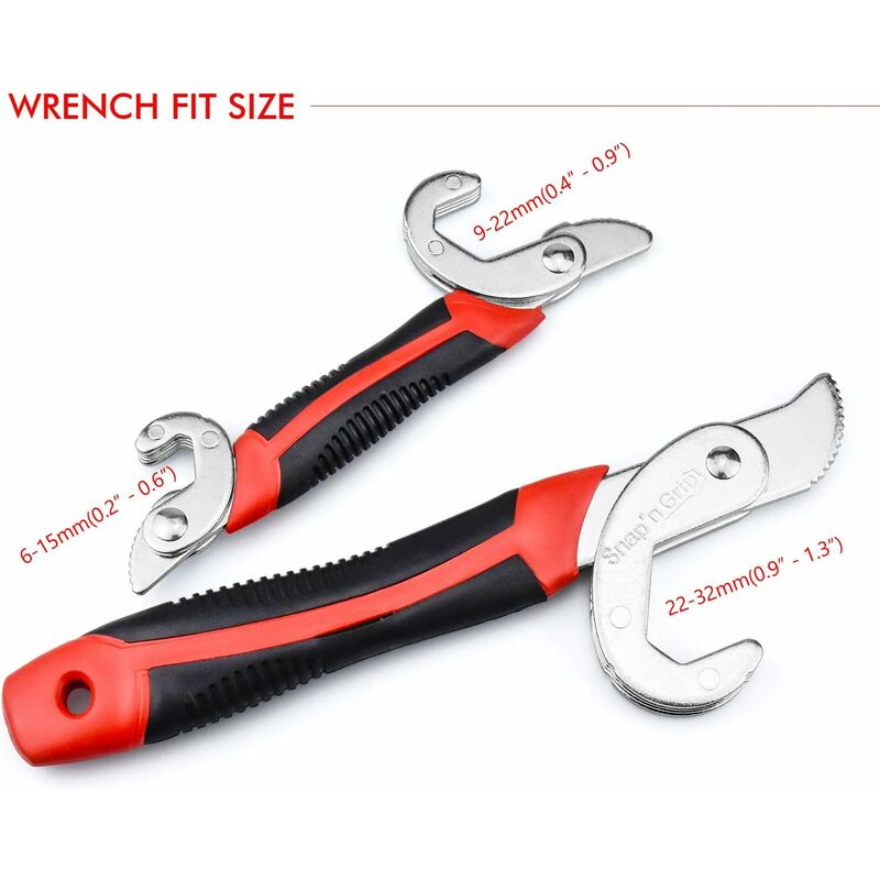 2 pcs Adjustable Wrench Set, Adjustable Wrench, Snap Grip Universal Wrench, Multifunctional Nut Wrench, Adjustable