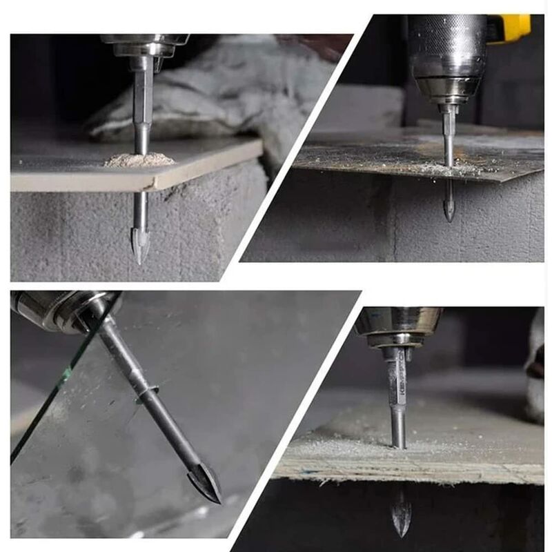 5 pcs Triangle Drill Bit Set, Carbide Tile Drill Bits, Efficient Universal Drilling Tool For Glass, Tile, Concrete,