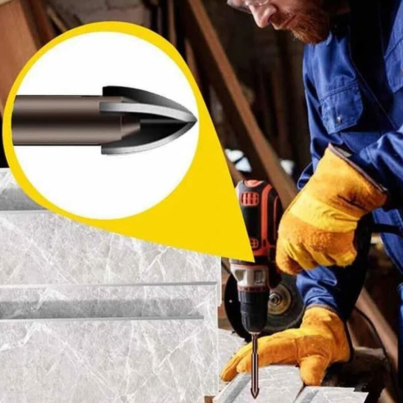 5 pcs Triangle Drill Bit Set, Carbide Tile Drill Bits, Efficient Universal Drilling Tool For Glass, Tile, Concrete,