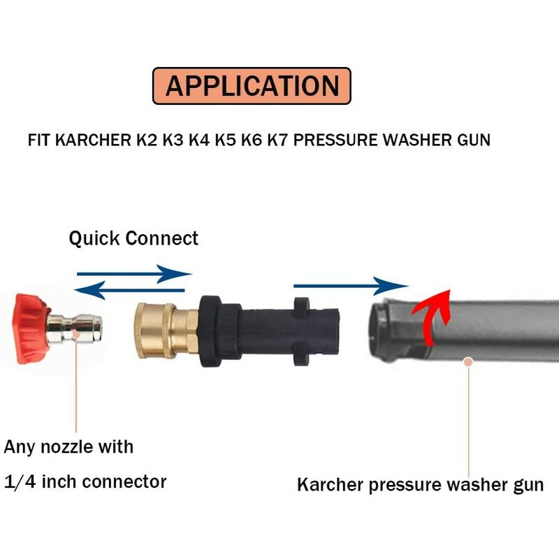 Pressure Washer Gun Adapter with 1/4'' Female Quick Connect Fitting