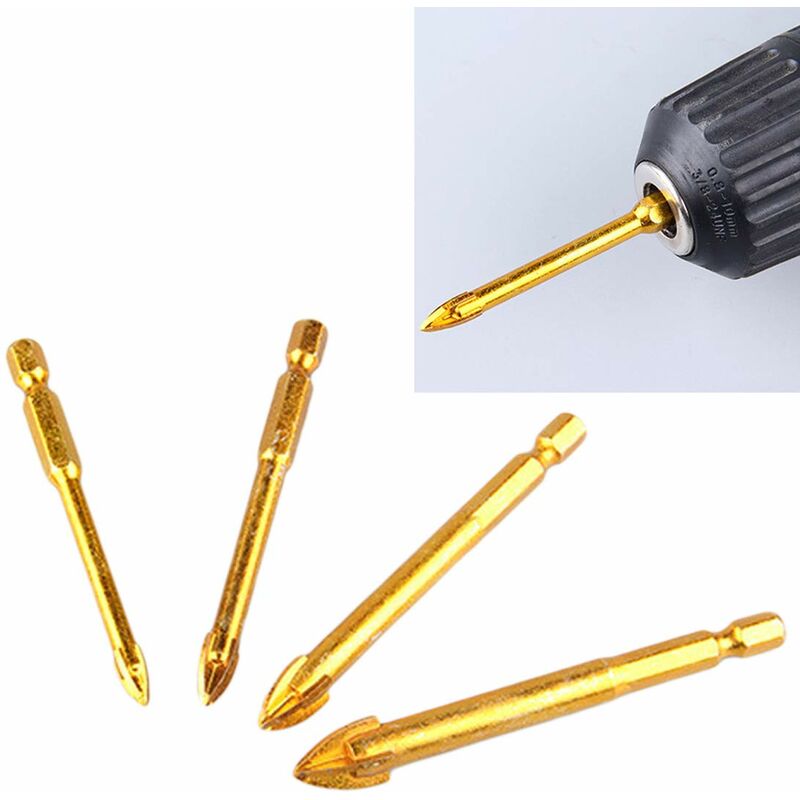 6mm Tungsten Carbide Drill Bit Set with Flat Hex Shank for Mirror