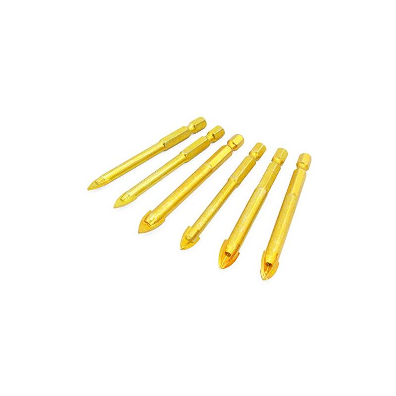 6mm Tungsten Carbide Drill Bit Set with Flat Hex Shank for Mirror