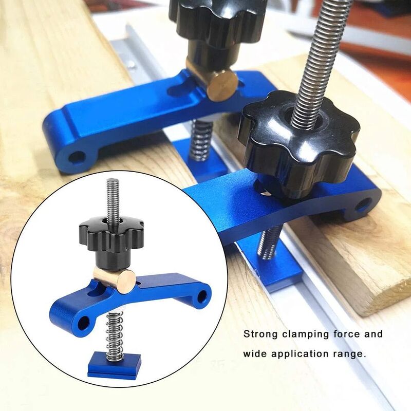 Metal T-Clamps, Multi-Purpose Aluminum Alloy T-Slot Clamp Woodworking Tool Set, Terminal Block T-Clamp Carpentry
