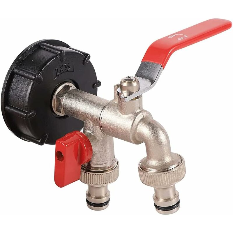Ibc S60X6 Water Tank Adapter Coarse Thread With Hose Connector Stainless Steel Valve Spout Fittings (3/4" Internal