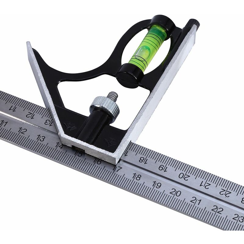 Combination Square 300Mm 12" Heavy Duty Professional Inch/Metric Level & Tool Stainless Steel Metal Carpenter Tool 12"