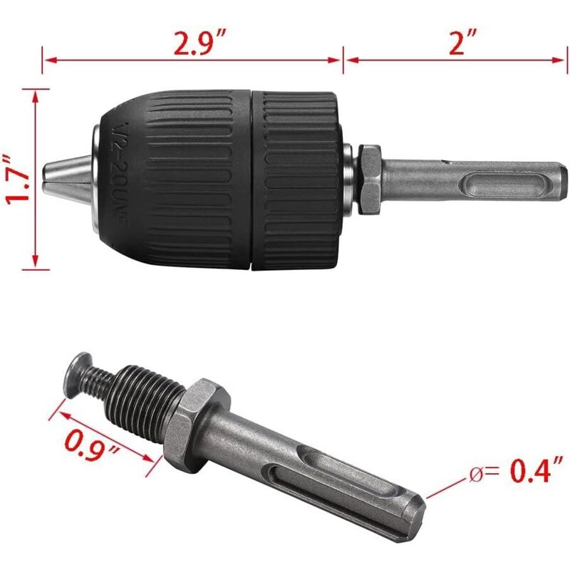13Mm Quick Release Self-Tightening Chuck Sds Adapter Hammer Drill Bit