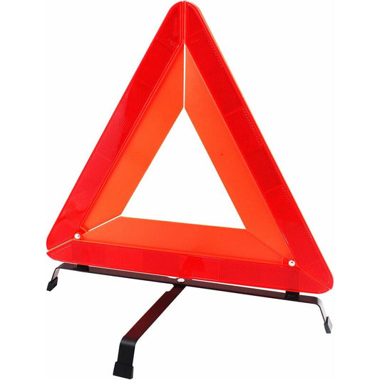 Red Car Emergency Reflective Triangle, Foldable Triangular Warning Sign