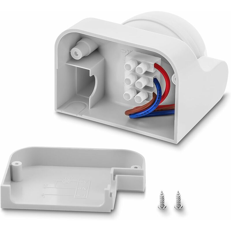 1X Infrared Motion Detector Surface Wall Mount Indoor Outdoor Splashproof 180° Tiltable Working Area 12M Range White
