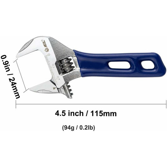 Adjustable Wrench, Wide Opening Adjustable Wrench With Short Handle