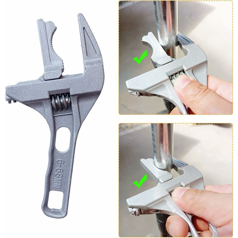 Adjustable Wrench, Aluminum Large Opening Adjustable Wrench, 6-68Mm Bathroom Wrench, Adjustable Wrenches For Tightening