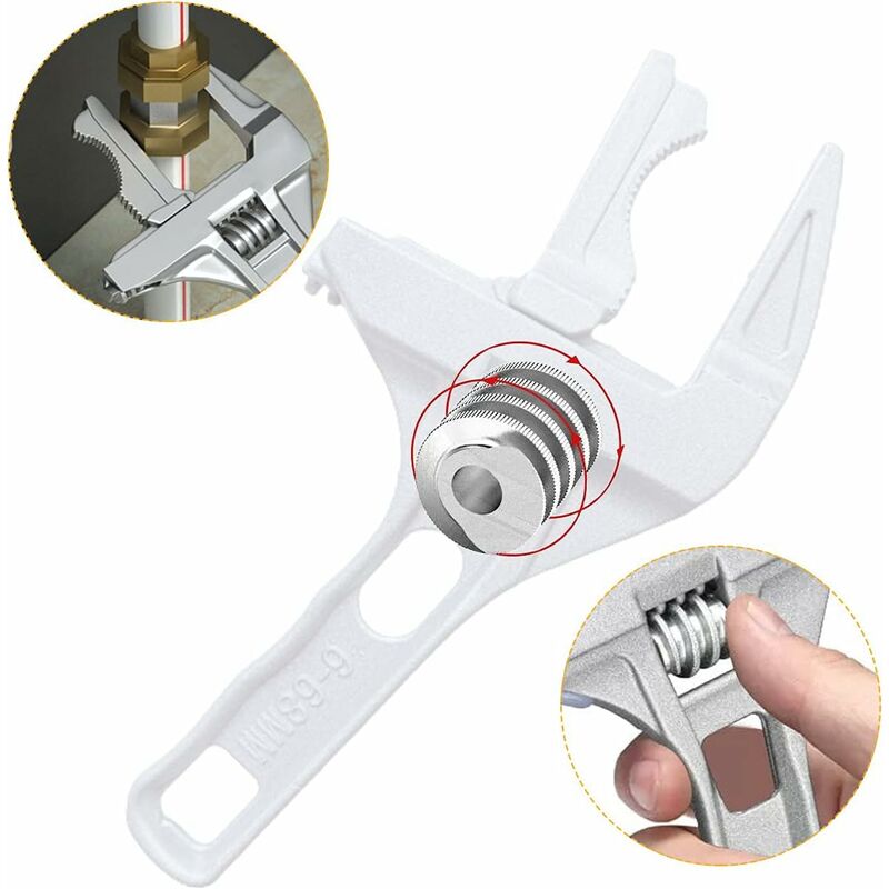 Adjustable Wrench, Aluminum Large Opening Adjustable Wrench, 6-68Mm Bathroom Wrench, Adjustable Wrenches For Tightening