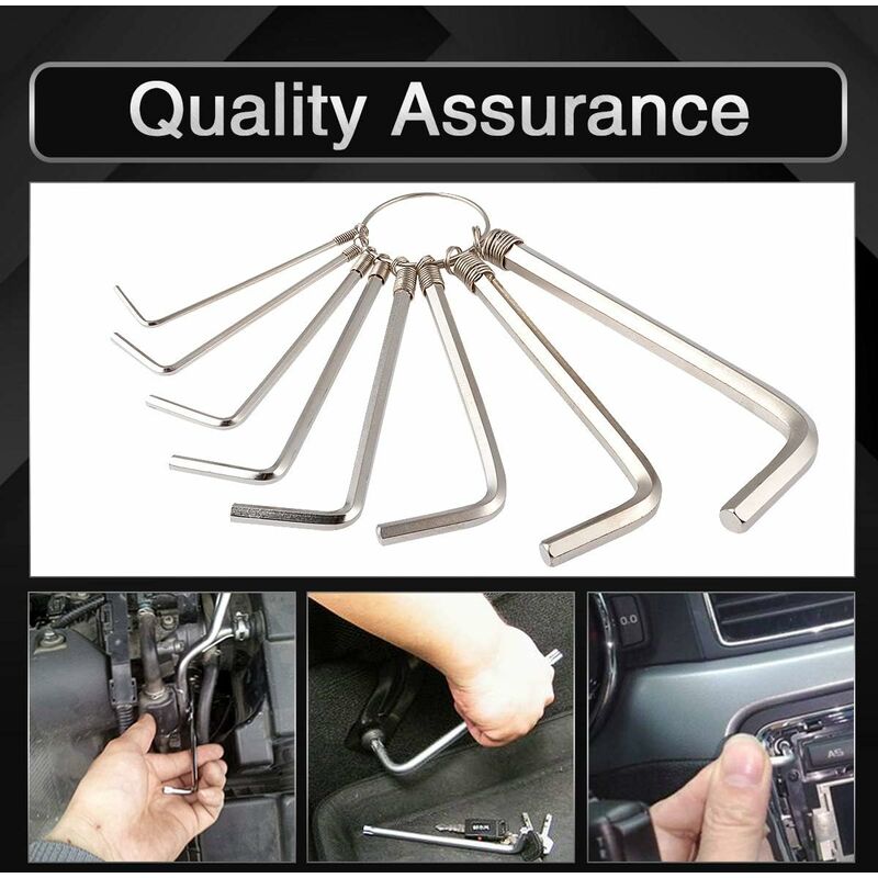 8 pcs Practical Metric Hex Allen Key Wrench Set For Repair 1.5/2/2.5/3/3.5/4/5/6Mm (Silver)