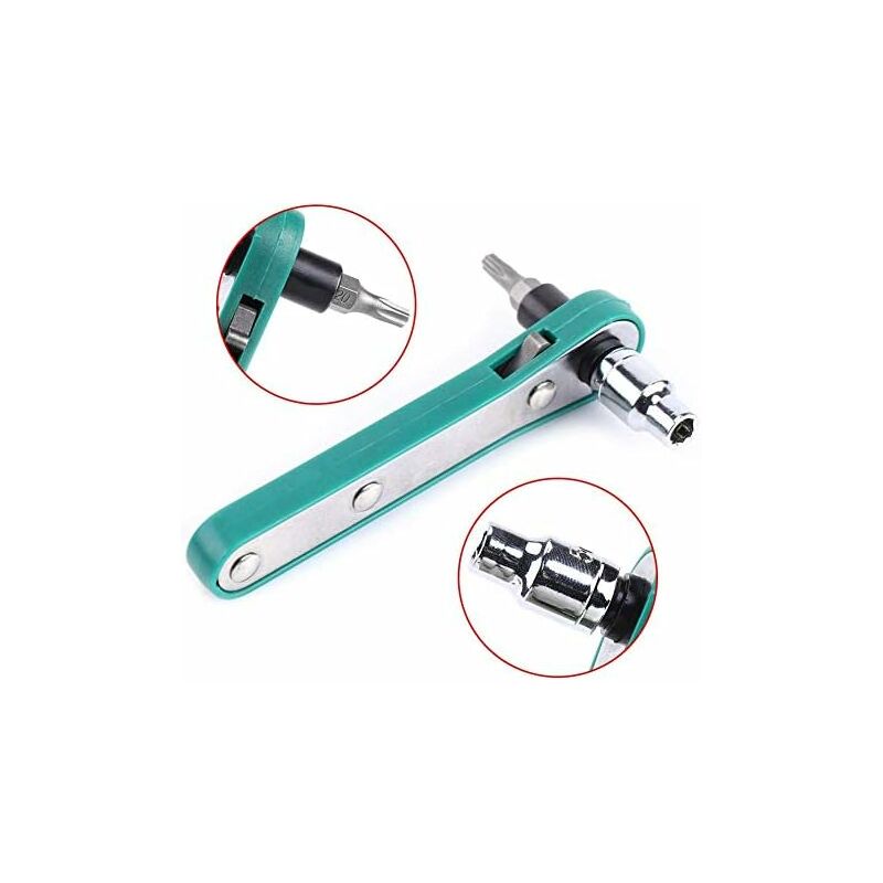 1/4" Ratcheting Angled Screwdriver Set With Right Angle Hexagon Screwdriver Bit And Sockets
