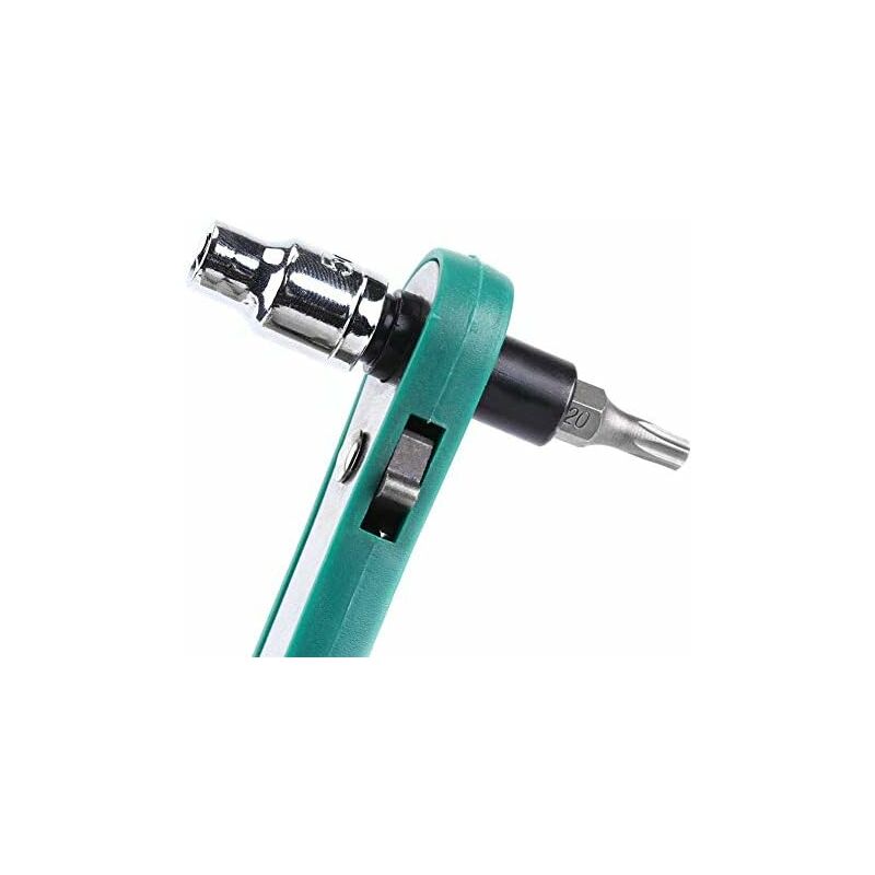 1/4" Ratcheting Angled Screwdriver Set With Right Angle Hexagon Screwdriver Bit And Sockets