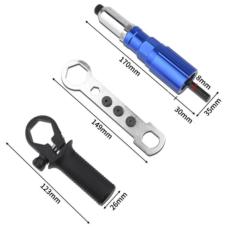 Blind Rivet Adapter To Rivet Gun - Riveting Bits For Cordless Screwdriver And Drill