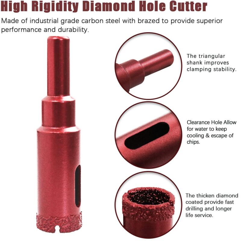 Diamond Hole Saw Set, Diamond Core Drill Bit For Tile/Glass/Marble