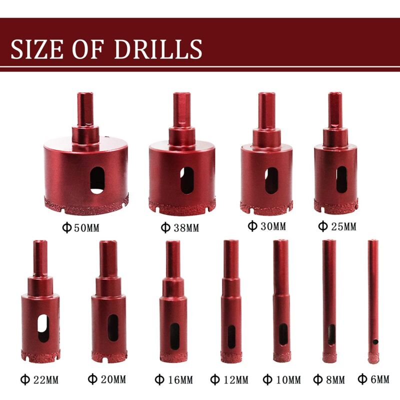 Diamond Hole Saw Set, Diamond Core Drill Bit For Tile/Glass/Marble