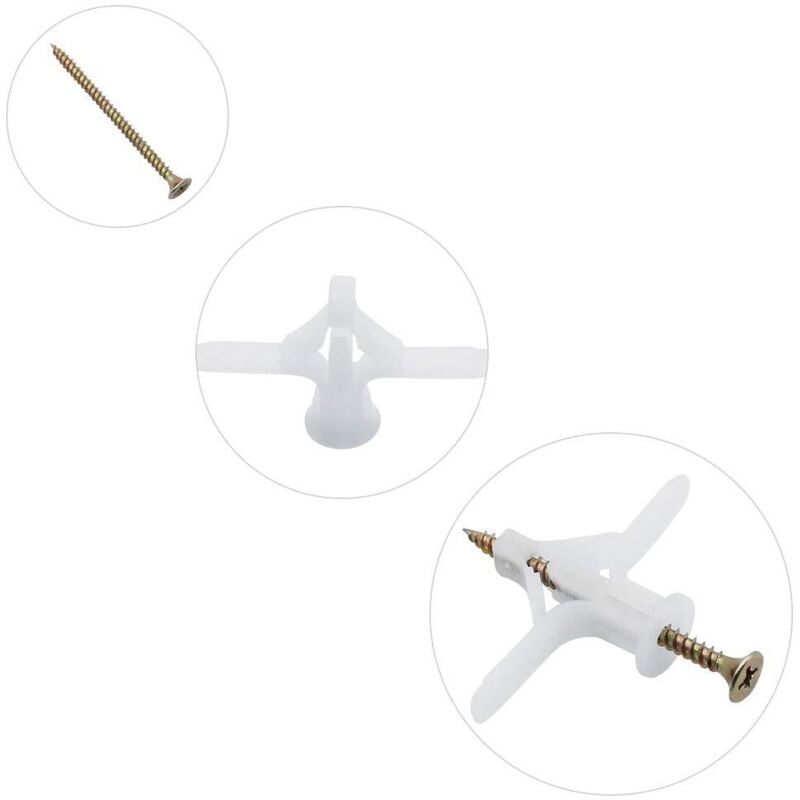 50 pcs Plasterboard Anchors Sets Plastic Expansion Pipe Aircraft Self Drilling Expansion Tube Anchors Used For Most