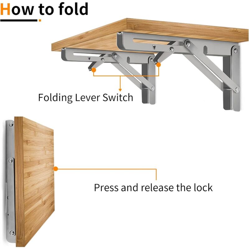 400Mm Folding Wall Shelf, 304 Stainless Steel Folding