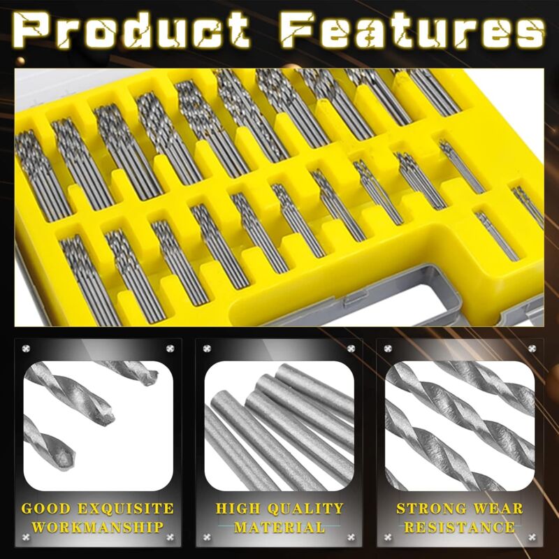 150 pcs Twist Drill Bits High Speed Steel Titanium Micro Drill Bit Set Tool 0.4Mm-3.2Mm For Wood, Metal, Plastic,