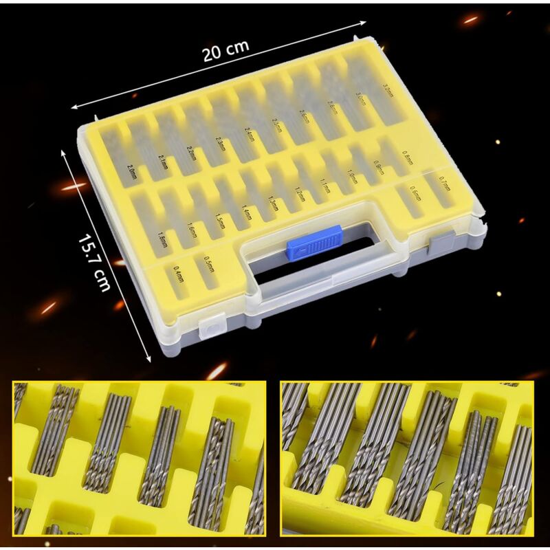 150 pcs Twist Drill Bits High Speed Steel Titanium Micro Drill Bit Set Tool 0.4Mm-3.2Mm For Wood, Metal, Plastic,