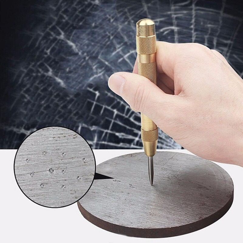 5" Automatic Center Punch Stainless Steel With Adjustable Stroke, Determines Drilling Position For Steel, Wood, Plastic