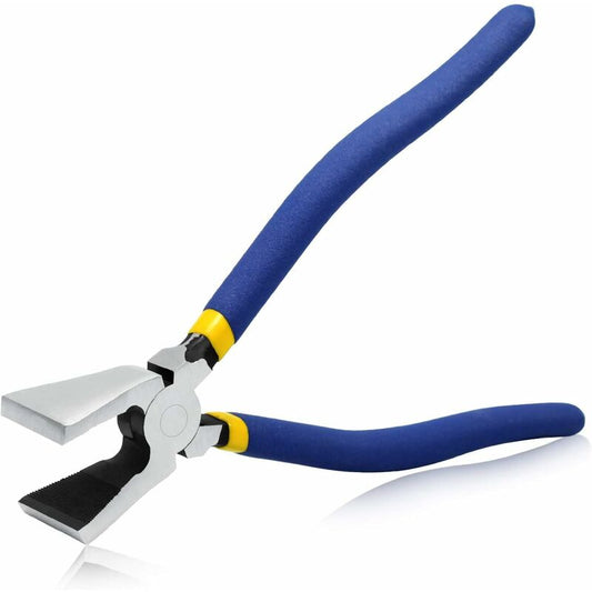 8" Flat Jaw Glass Pliers - Stained Glass Pliers - Durable Glass Breaking