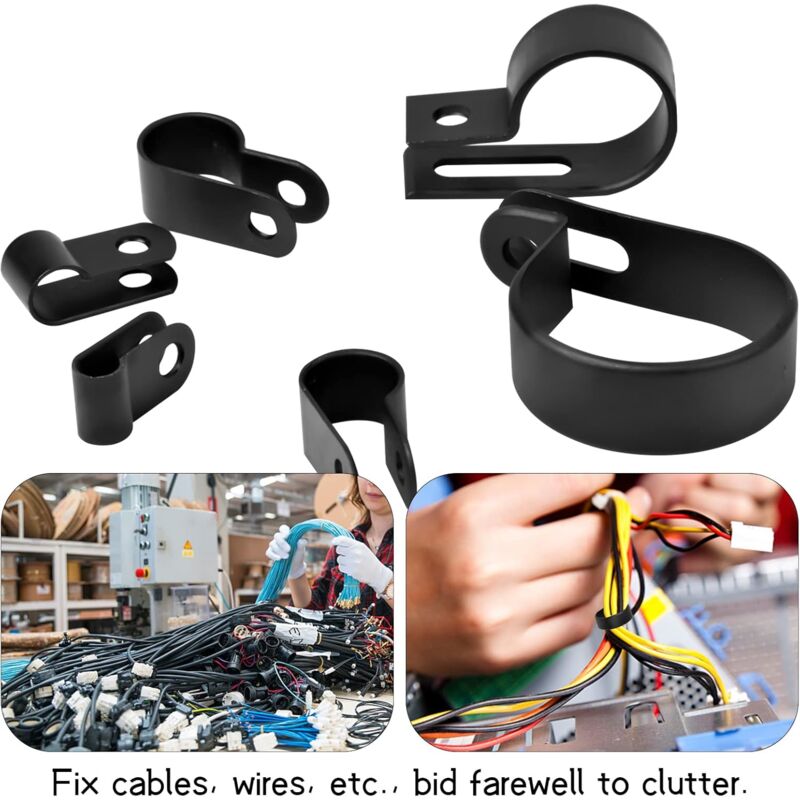 Nylon Plastic R Clips Tube Clamps, 6 Sizes 3/16'' 1/4'' 3/8'' 1/2'' 3/4''