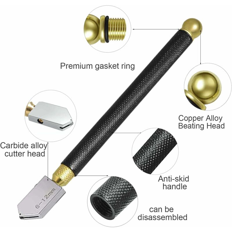 Professional Glass Cutter, Glass Cutting Tool, Pencil Style, Cut Glass 2-20Mm Thickness For Cutting