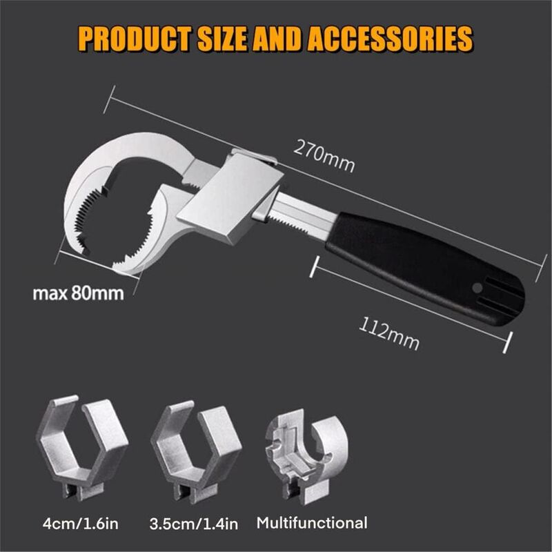 Adjustable Double End Universal Wrench - Multi-Function Crescent Wrench For Sanitary Water Pipe Repair