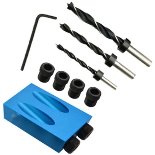 15 Degree Angle Drilling Kit For Wood With Guide Template Drill Bits