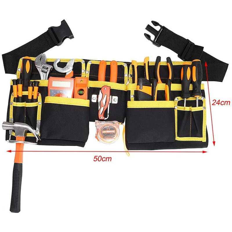 Tool Belt With 11 Pockets, Waterproof Oxford Fabric