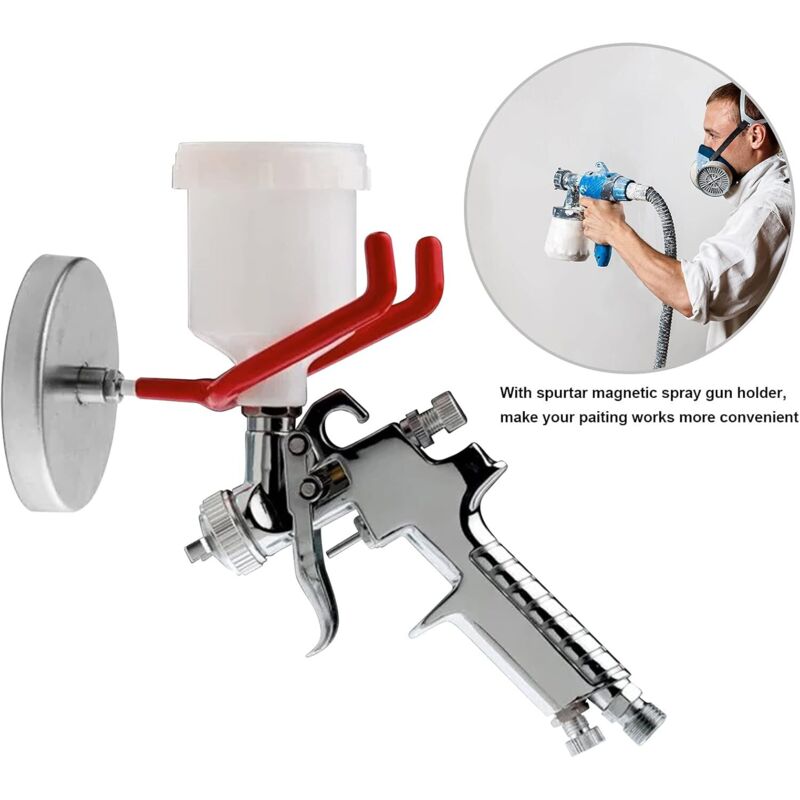 Paint Gun Holder With Magnetic Base, Paint Gun Accessories, Universal Holder On Shelves And Other Magnetic Surfaces,